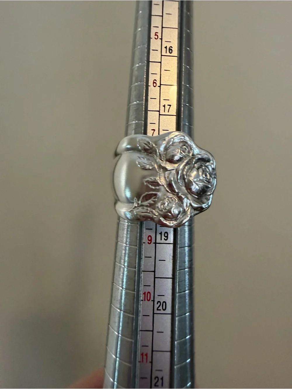American Beauty Rose Silverware Ring